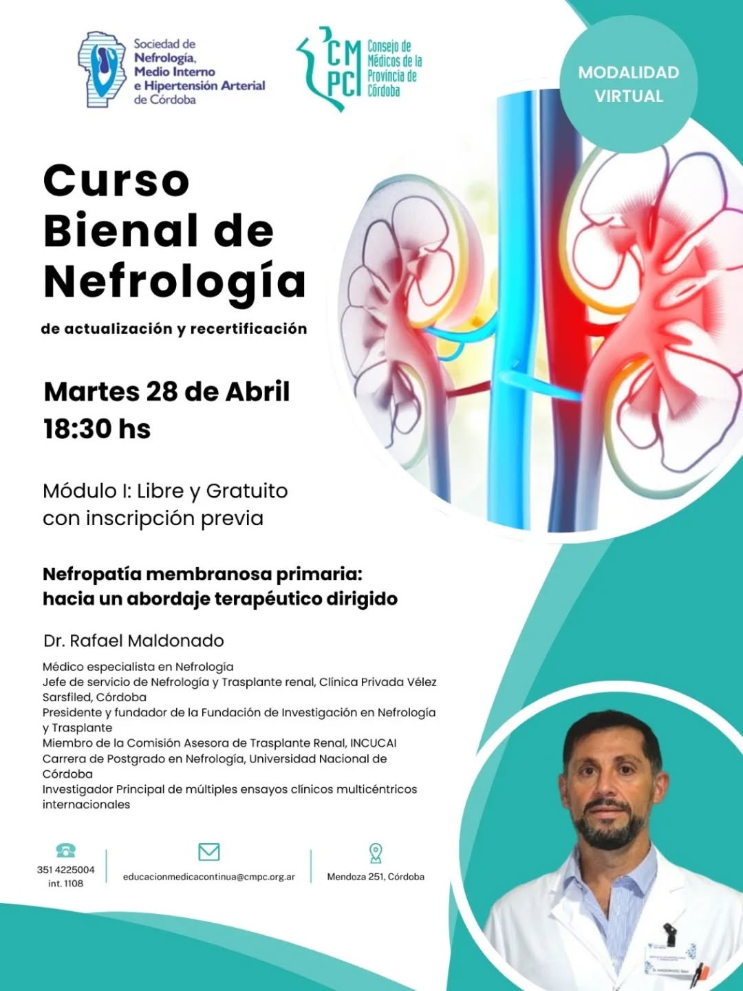 Te invitamos al Módulo I del Curso Bienal de Nefrología